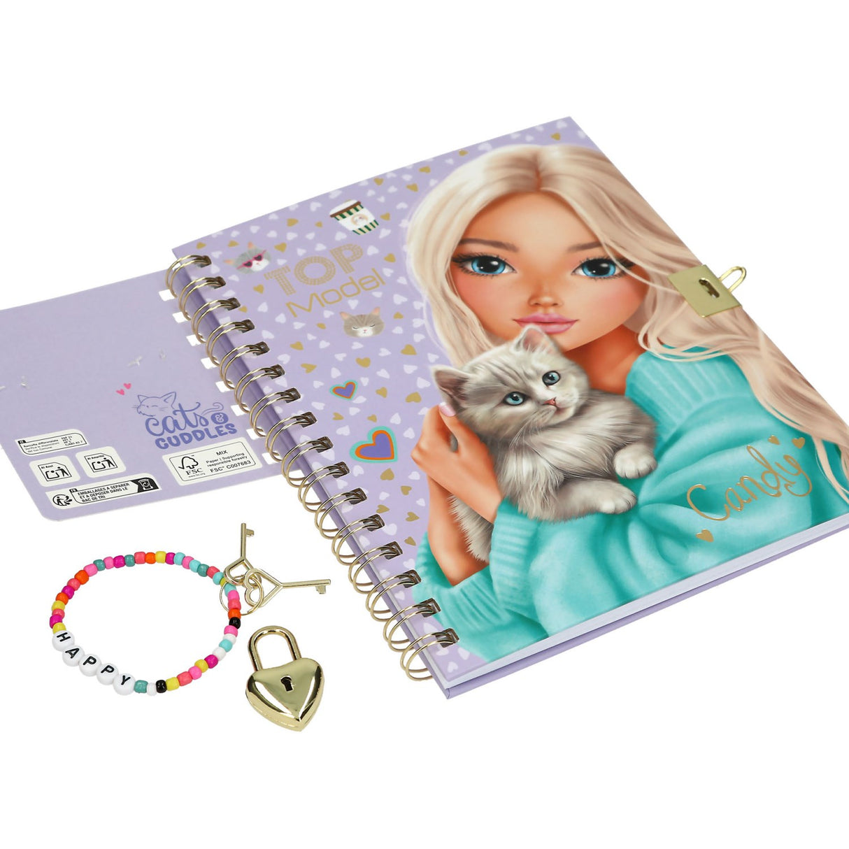 TOPModel Diary With Padlock And Bracelet