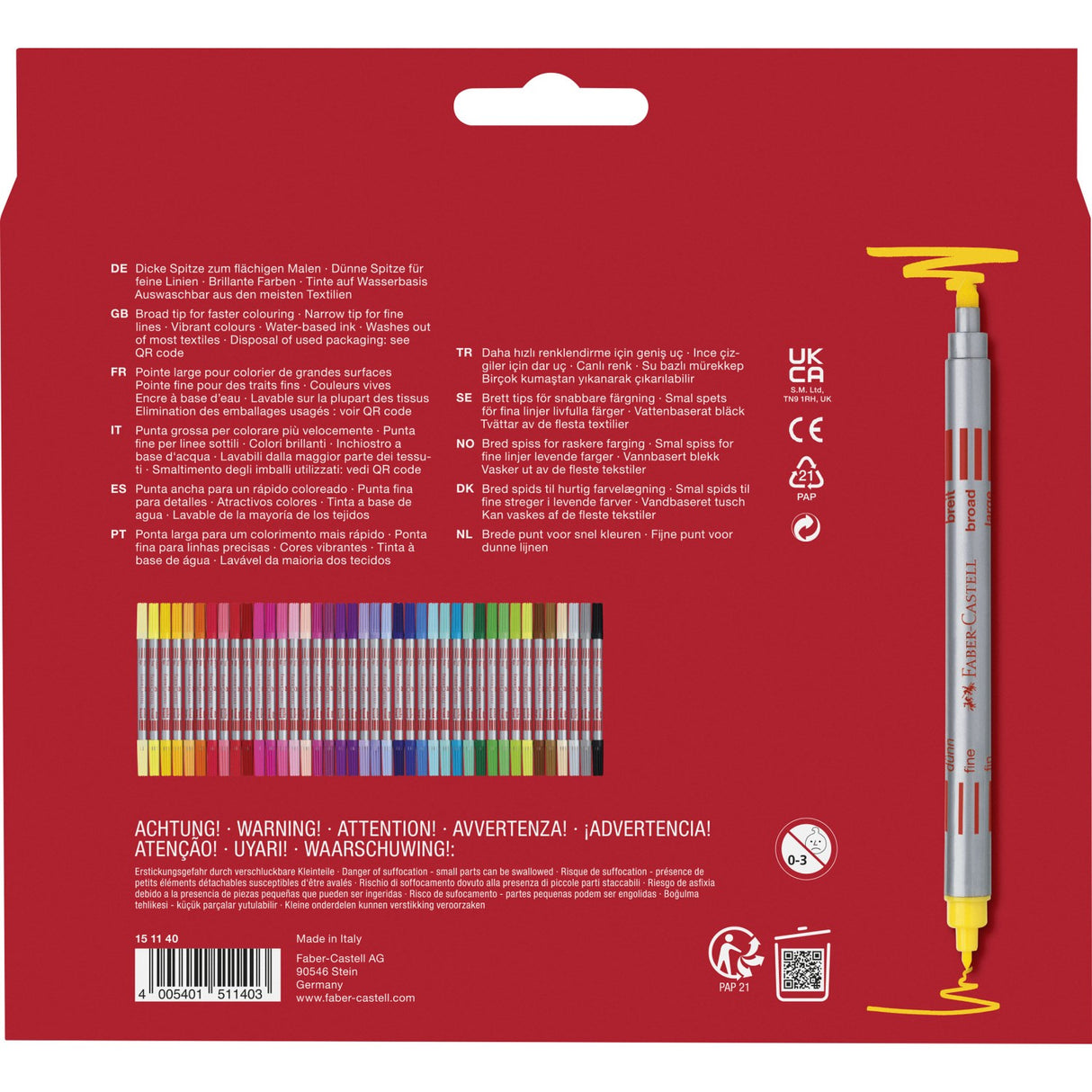 Faber-Castell markers double thick/thin 40 pcs
