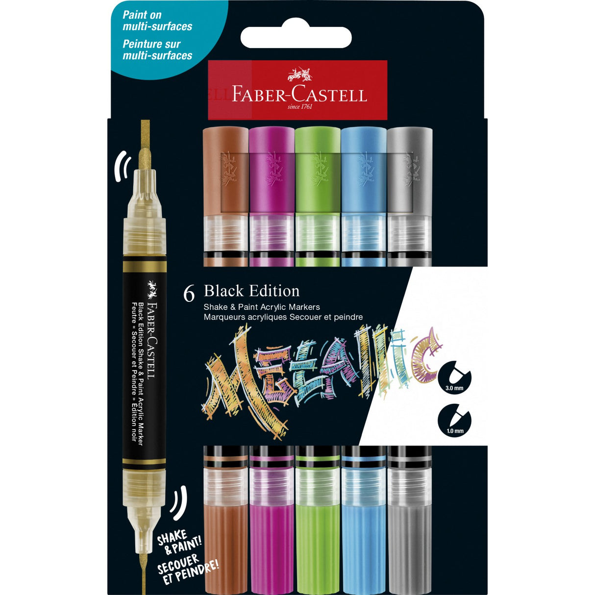 Faber-Castell Acrylic Marker 6 pcs Metallic