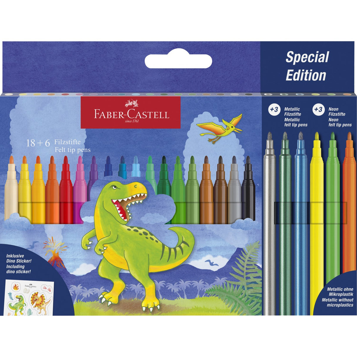 Faber-Castell Tusser Dinosaurus 8+3 METALLIC