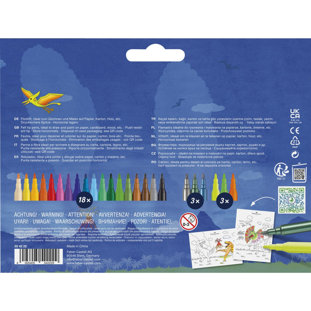 Faber-Castell Tusser Dinosaurus 8+3 METALLIC