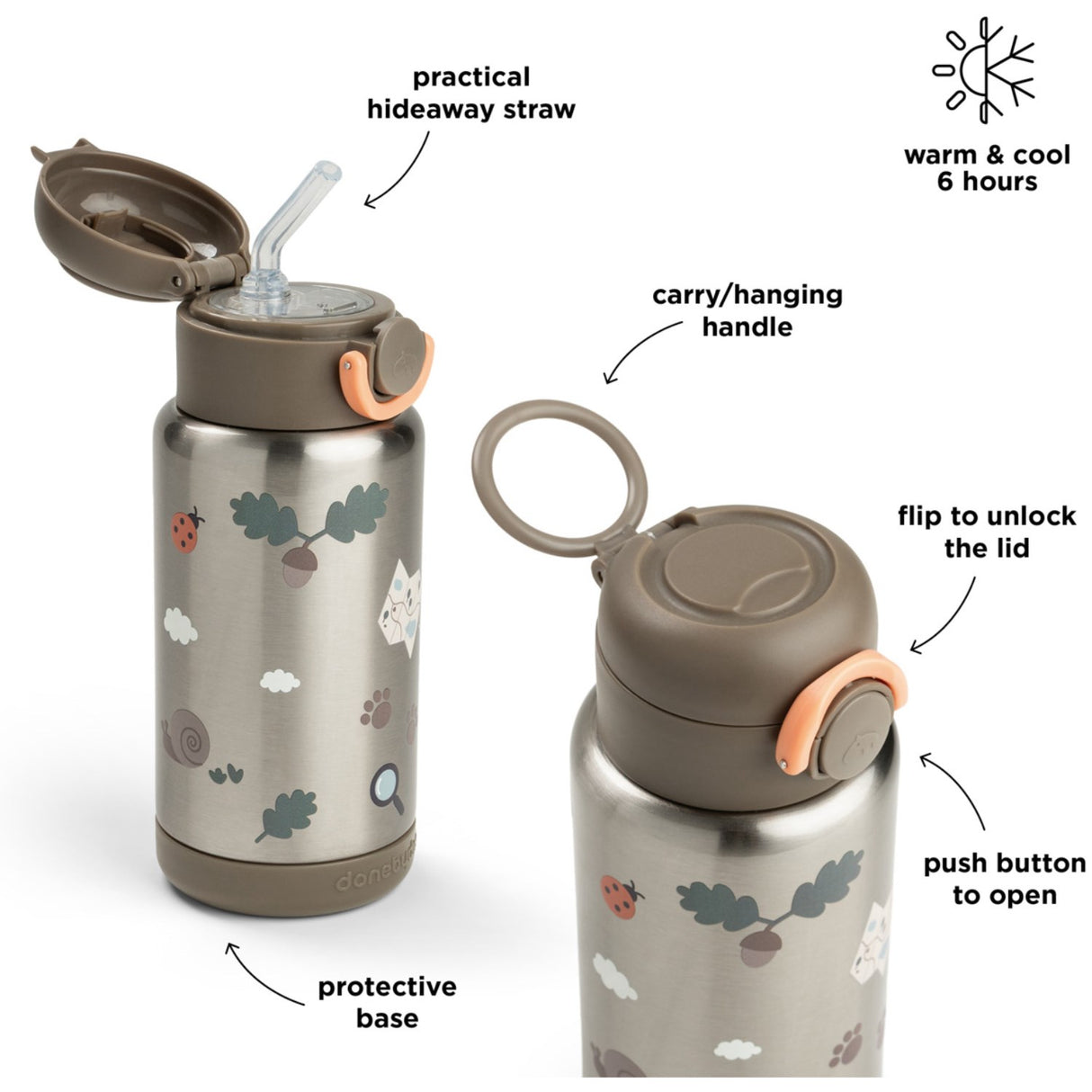 DonebyDeer Sand Tiny Trails Insulated Straw Bottle