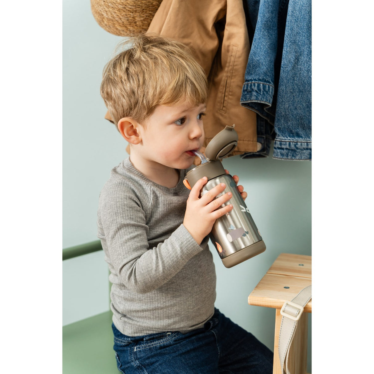 DonebyDeer Sand Tiny Trails Insulated Straw Bottle