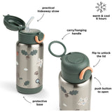 DonebyDeer Green Tiny Trails Insulated Straw Bottle