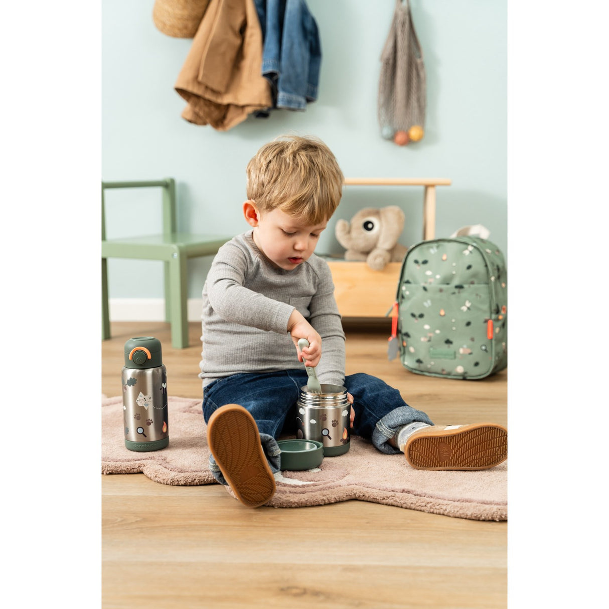 DonebyDeer Green Tiny Trails Insulated Straw Bottle