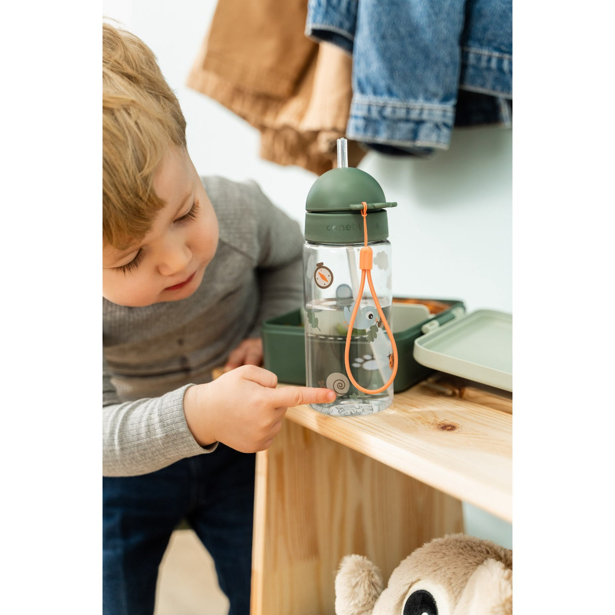 DonebyDeer Green Tiny Trails Straw Bottle