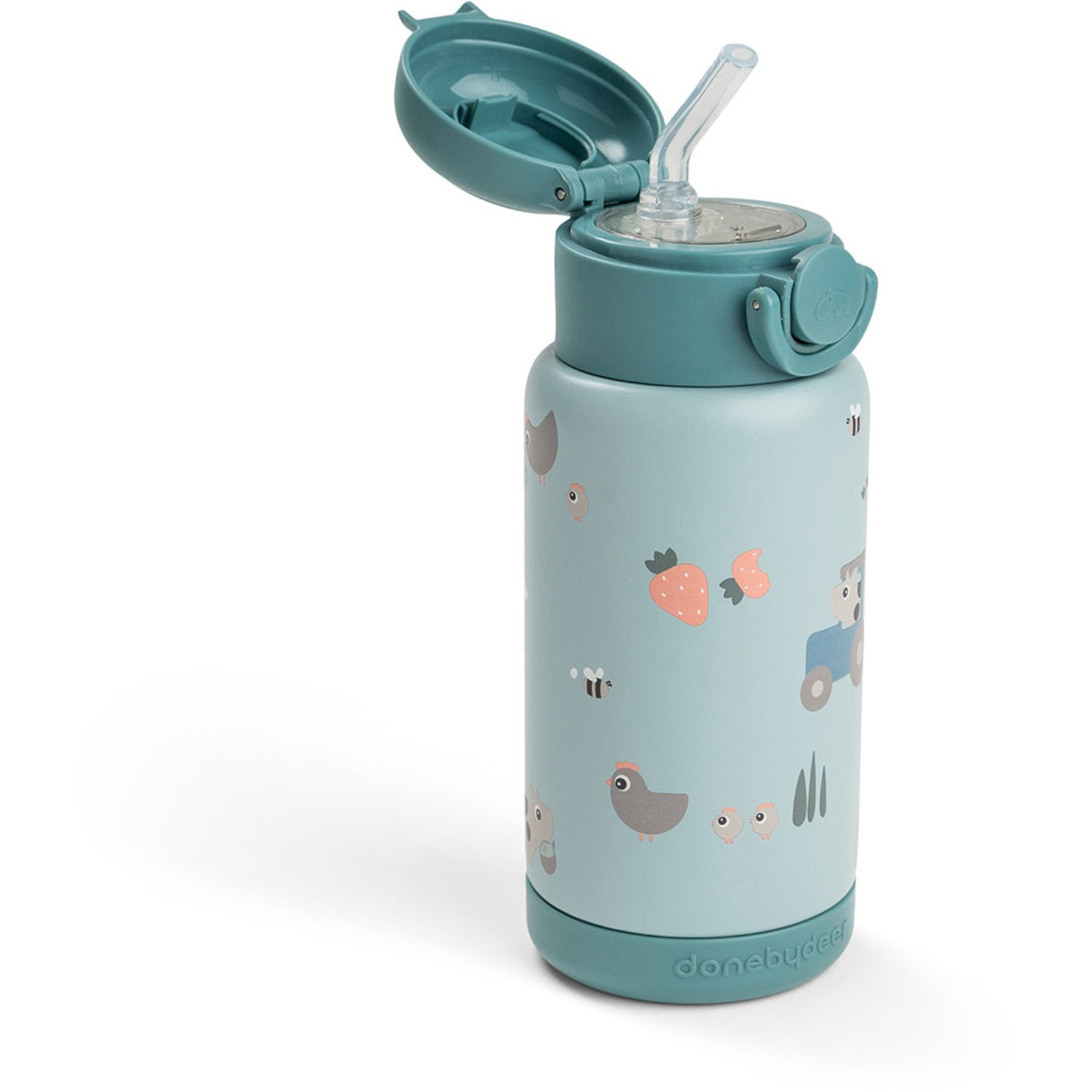DonebyDeer Blue Tiny Farm Insulated Straw Bottle