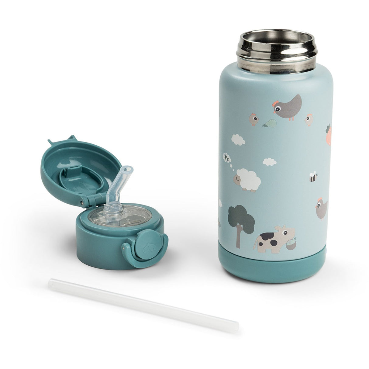 DonebyDeer Blue Tiny Farm Insulated Straw Bottle