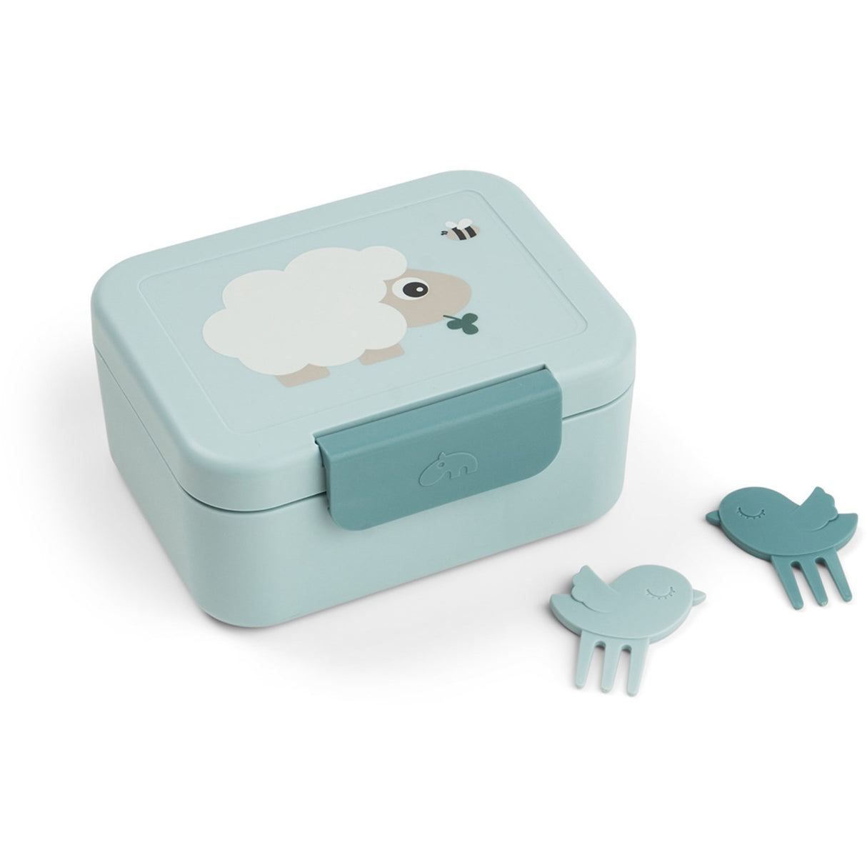 DonebyDeer Blue Tiny Farm Tiny Lunch Box With Snack Picks