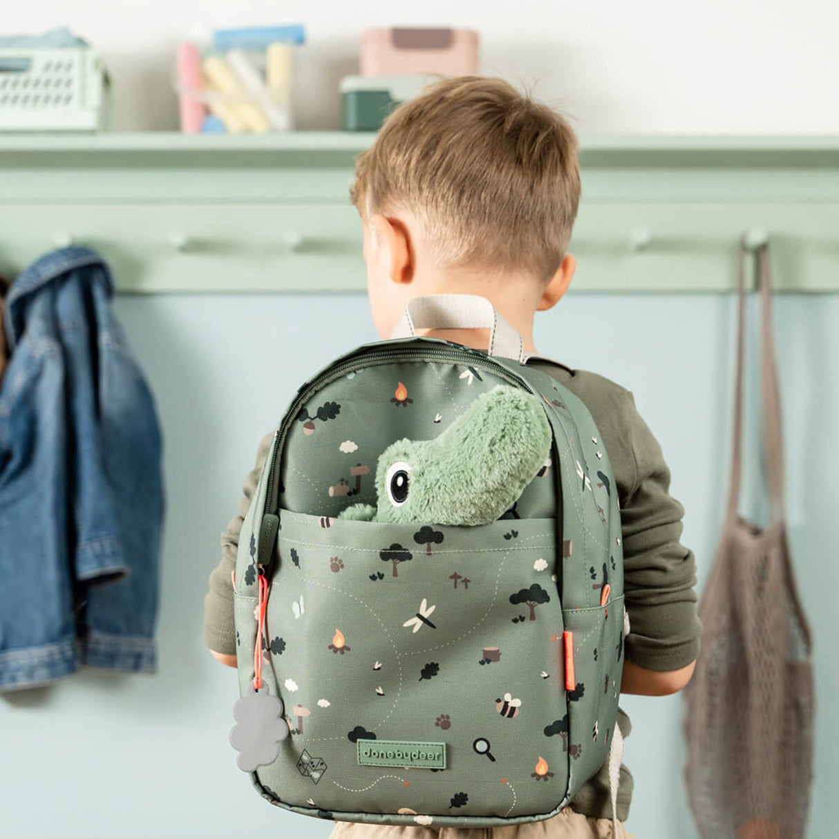 DonebyDeer Green Tiny Trails Kids Backpack