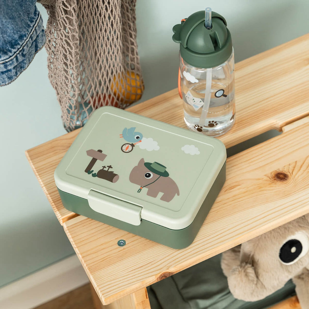 DonebyDeer Green Tiny Trails Lunch Box With Divider
