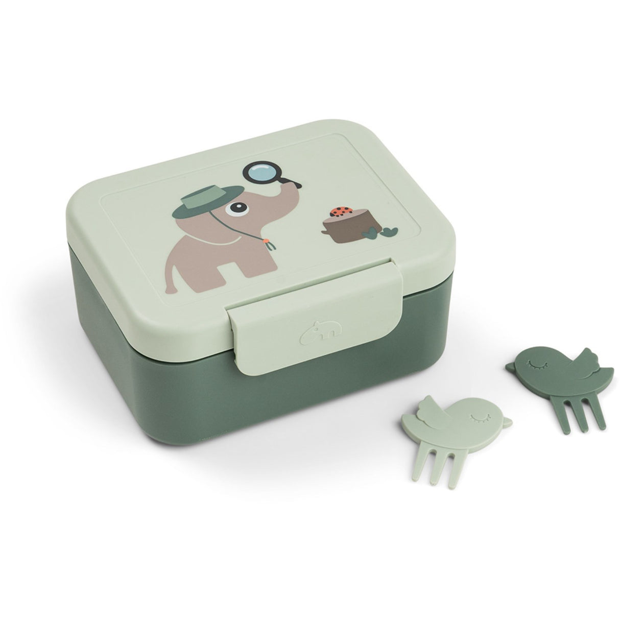 DonebyDeer Green Tiny Trails Tiny Lunch Box With Snack Picks