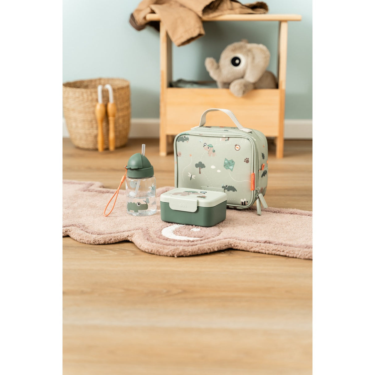 DonebyDeer Green Tiny Trails Tiny Lunch Box With Snack Picks