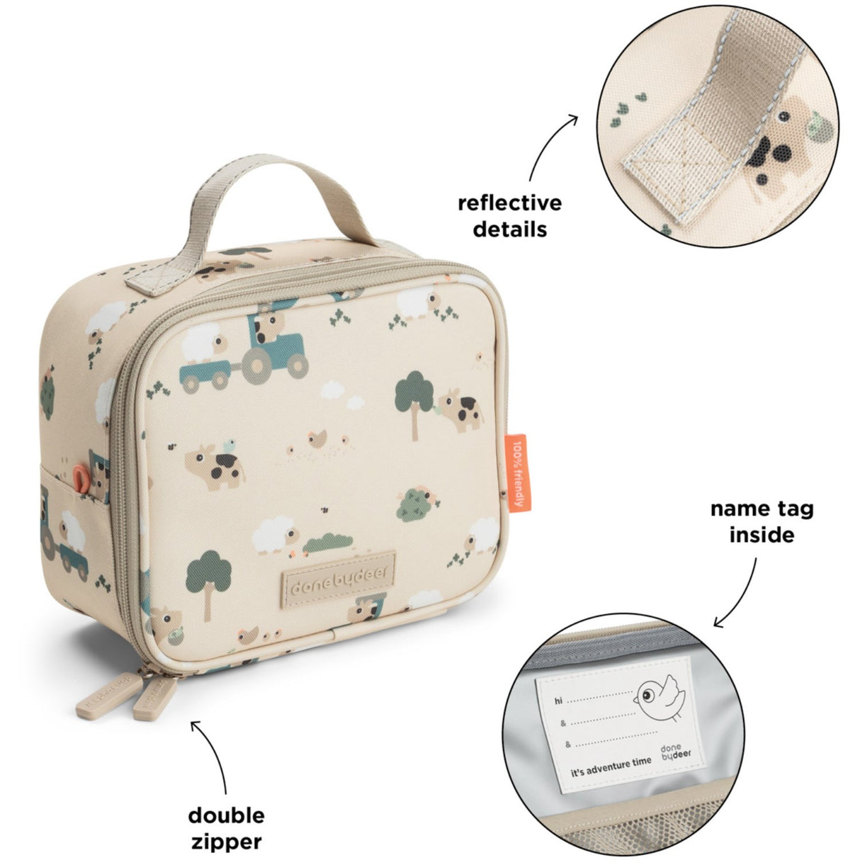 DonebyDeer Sand Tiny Farm Tiny Insulated Lunch Bag