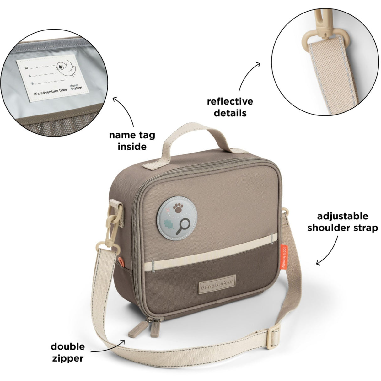 DonebyDeer Sand Tiny Trails Insulated Lunch Bag
