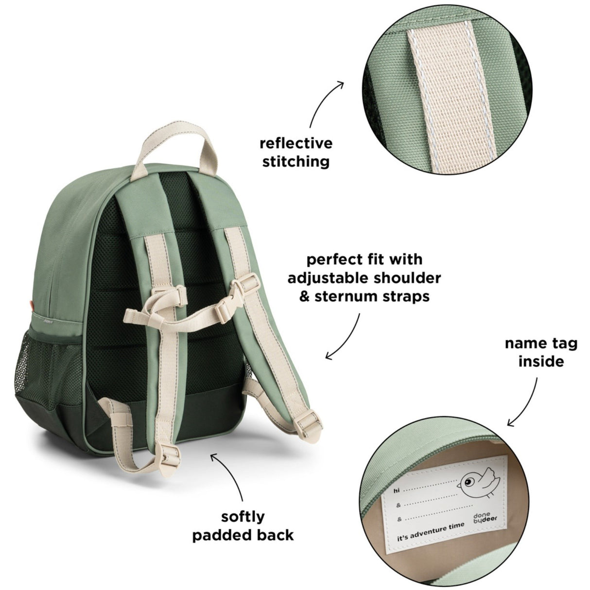 DonebyDeer Green Tiny Trails Junior Backpack