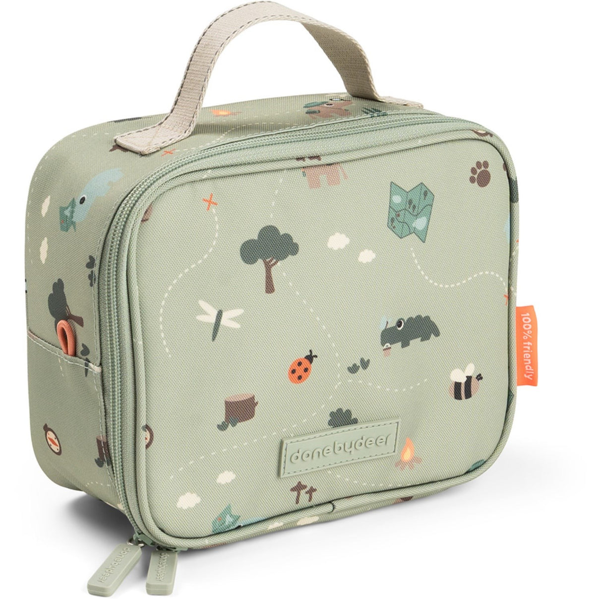 DonebyDeer Green Tiny Trails Tiny Insulated Lunch Bag