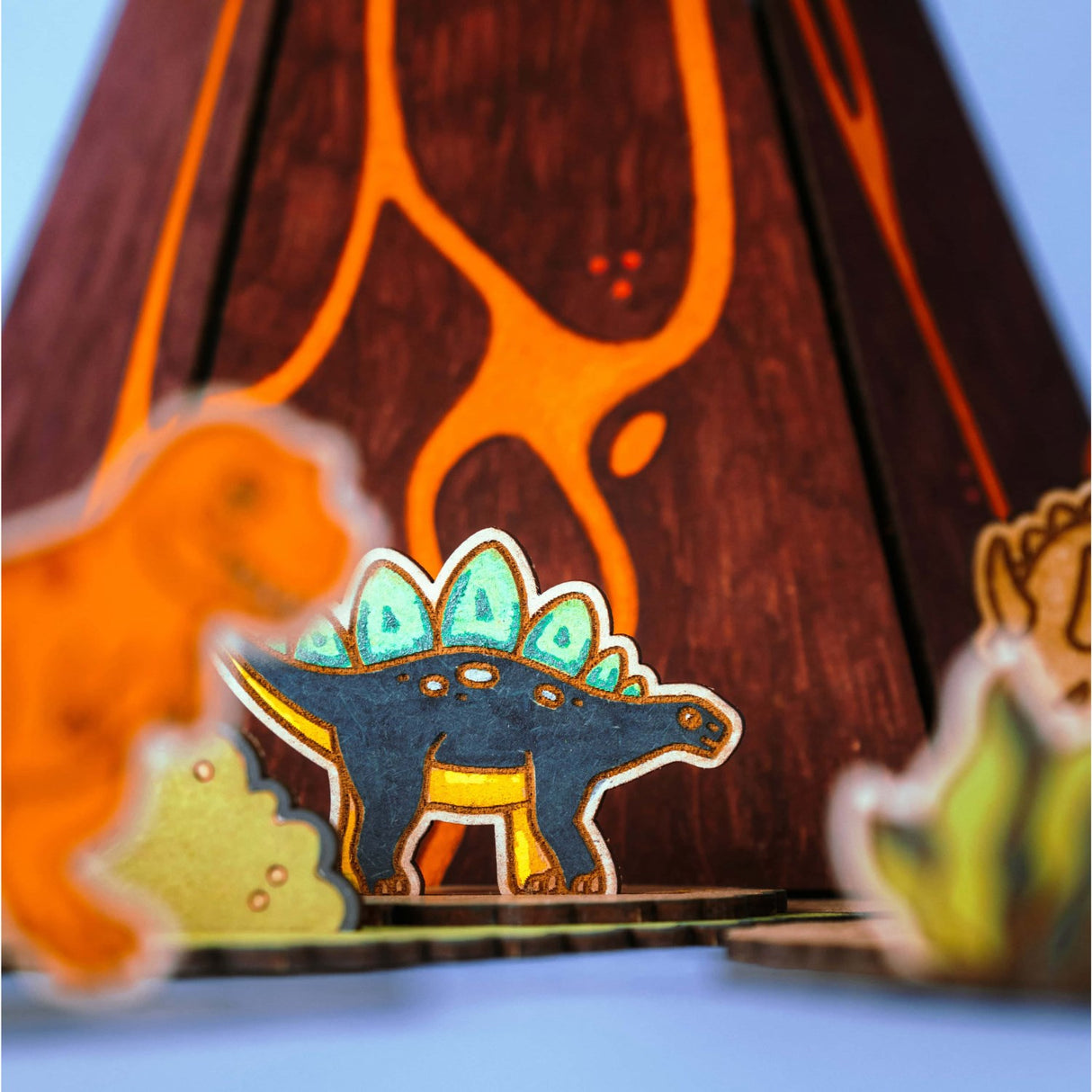 Crateit Dinosaur Wooden Toy Volcano Escape