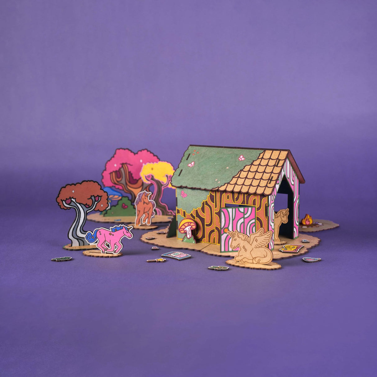 Crateit Unicorn Wooden Toy Magic Forest