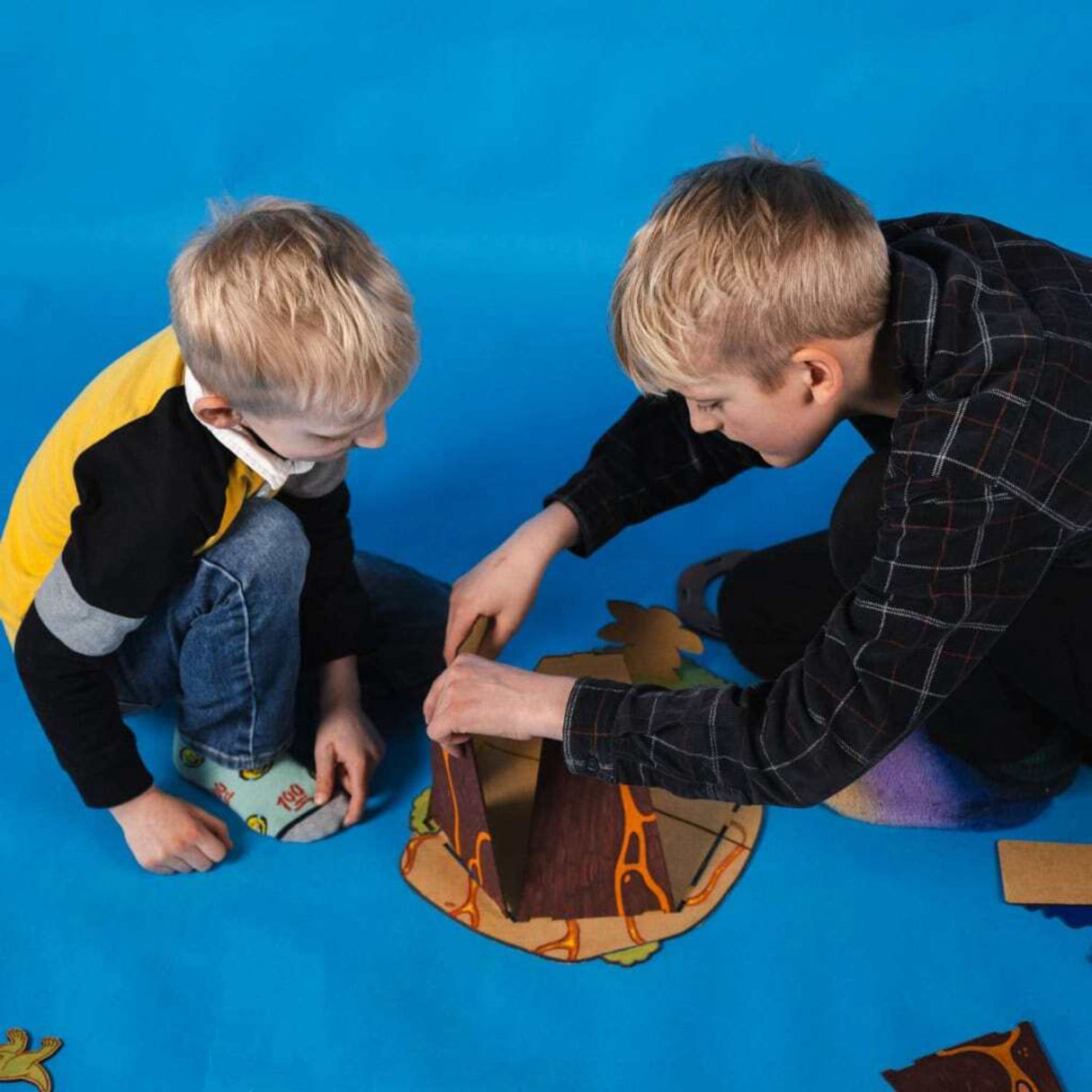 Crateit Dinosaur Wooden Toy Volcano Escape