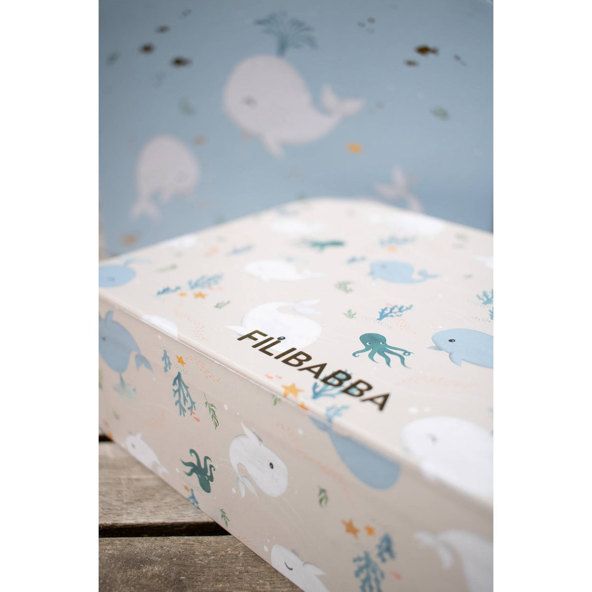 FILIBABBA Christian's Whale Tales Suitcase Set For Play And Storage 2 Pack