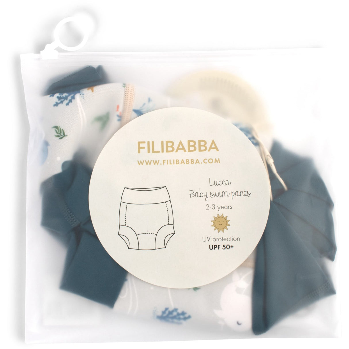 FILIBABBA Christian's Whale Tales Lucca Diaper Swim Pants