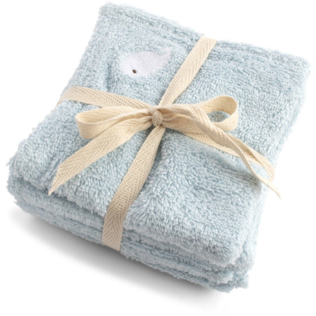 FILIBABBA Embroidered Whale Wash Cloths GOTS 4 Pack