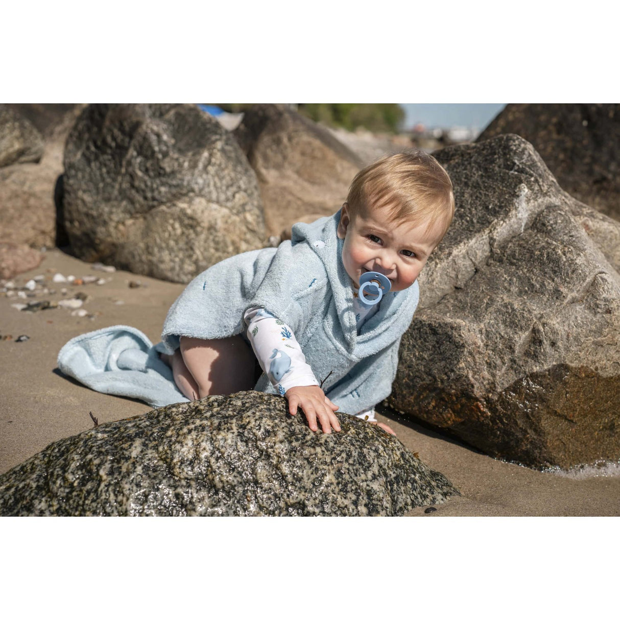 FILIBABBA Christian's Whale Tales Badeponcho With Broderi GOTS