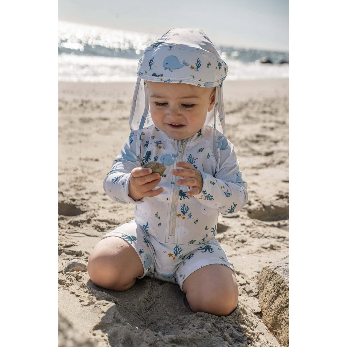 FILIBABBA Christian's Whale Tales Lykke Uv Sun Hat 1-3 Years