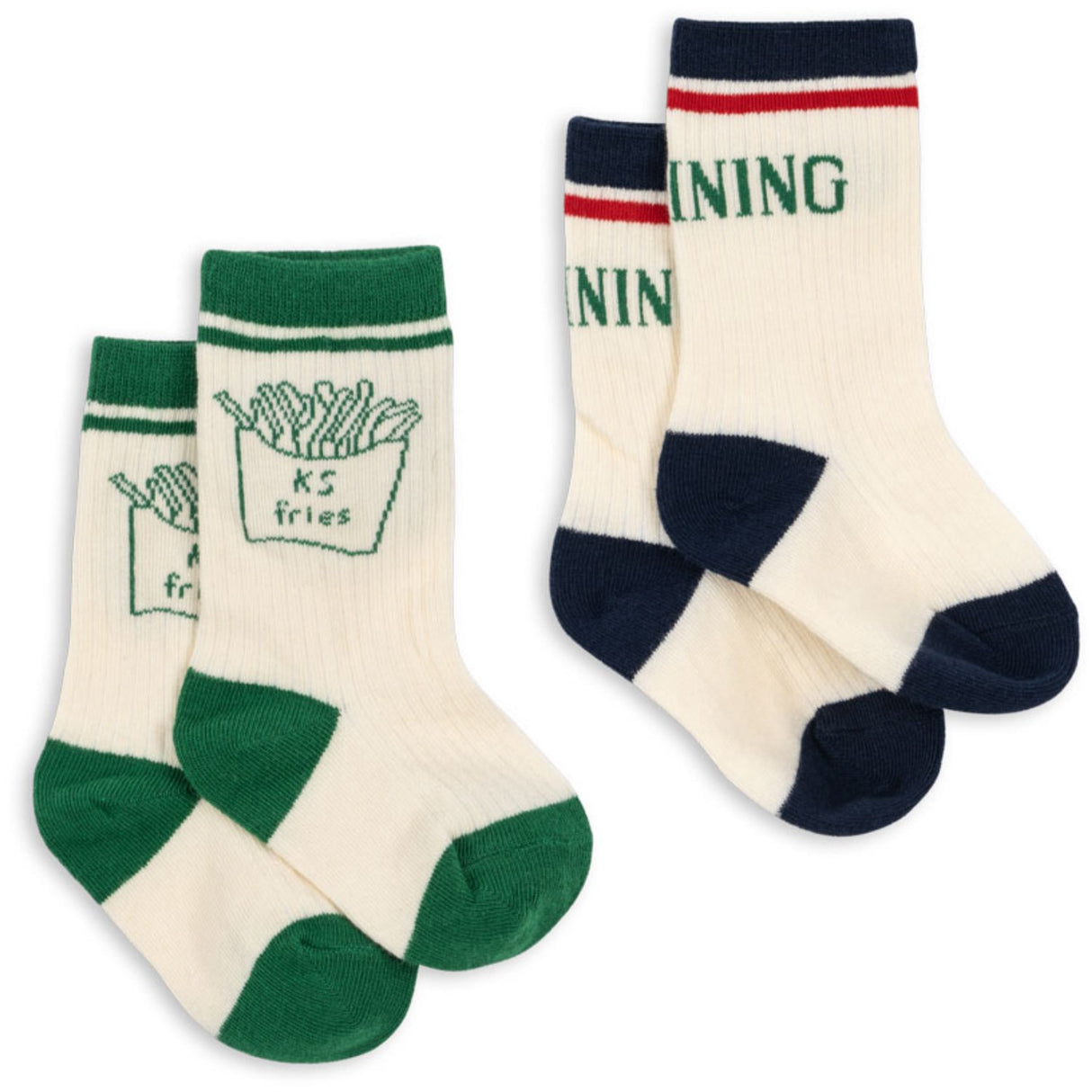 Konges Sløjd Fine Dining 2 Pack Rib Fries Socks
