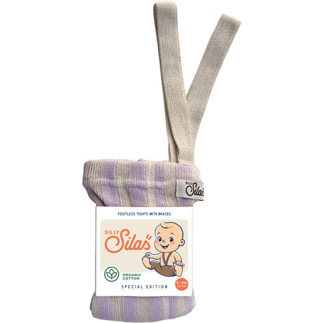 Silly Silas Lavender X Cream Striped Footless Tights Special Edition