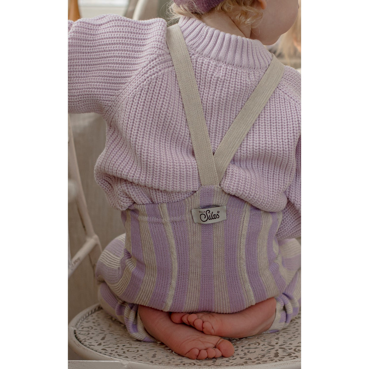 Silly Silas Lavender X Cream Striped Footless Tights Special Edition