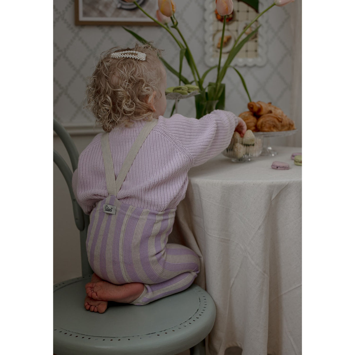 Silly Silas Lavender X Cream Striped Footless Tights Special Edition
