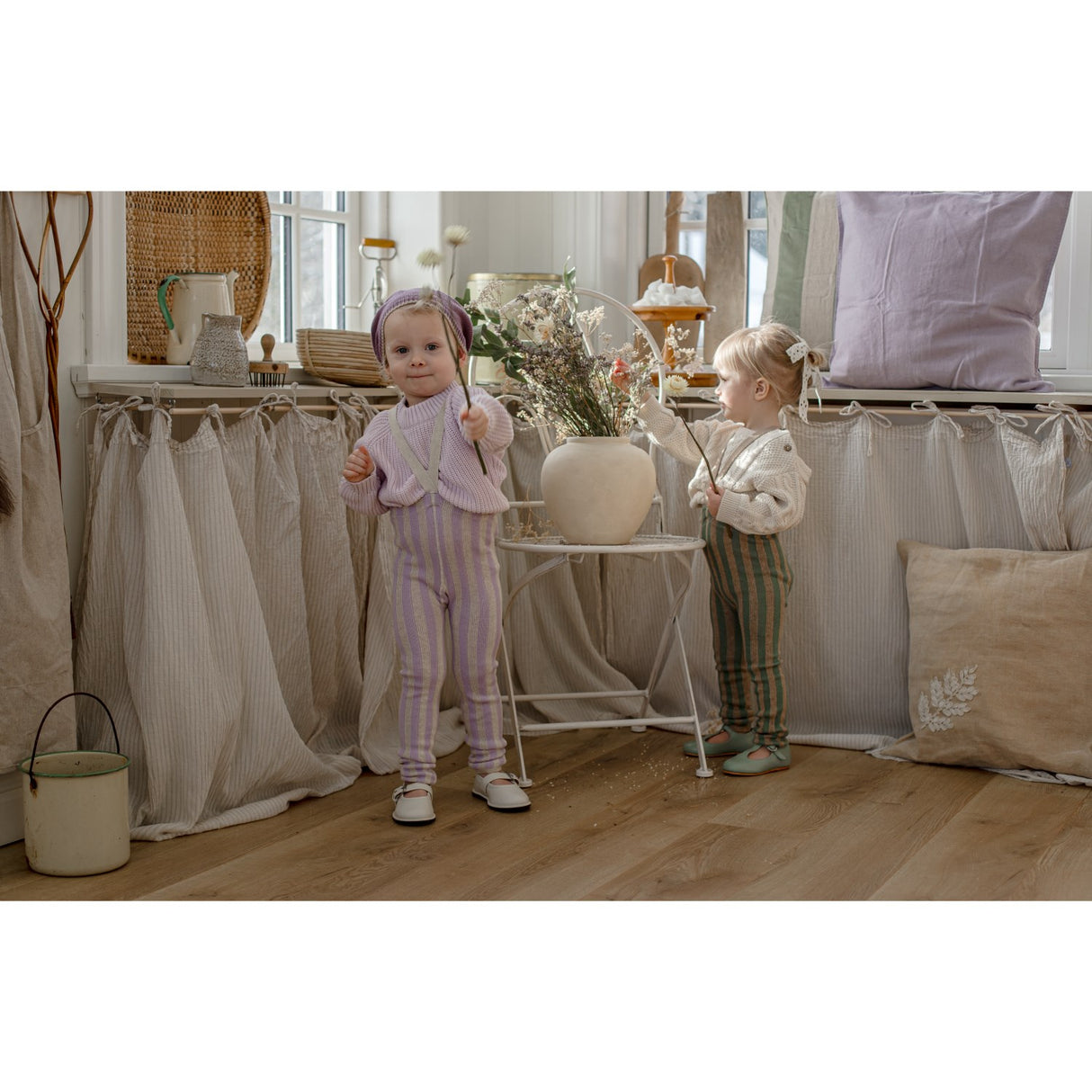 Silly Silas Lavender X Cream Striped Footless Tights Special Edition