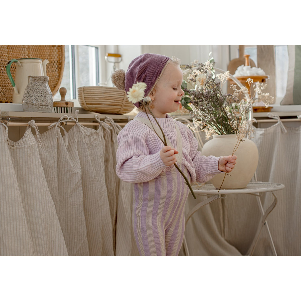 Silly Silas Lavender X Cream Striped Footless Tights Special Edition