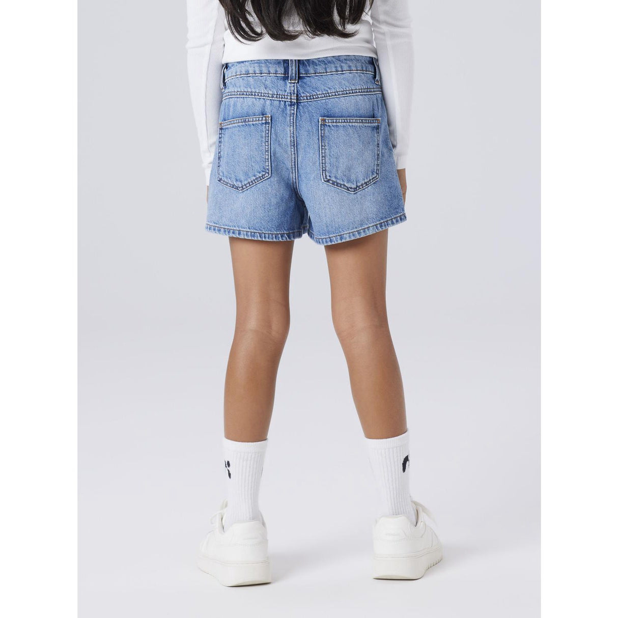 Name It Medium Blue Denim Nkfrose Mom Dnm Shorts 1141-Mj Noos