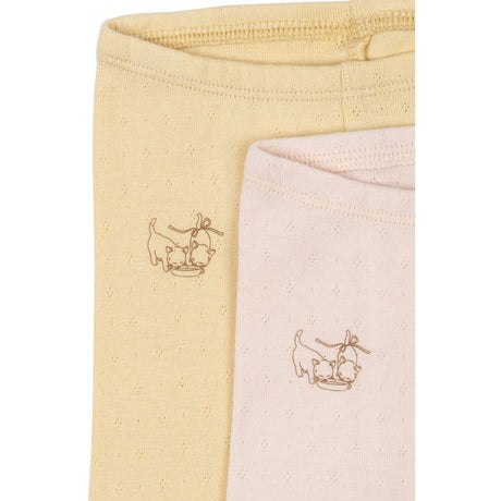 Konges Sløjd Banana Crepe/Creole Pink Fanga Perla 2 Pack Pants Ocs