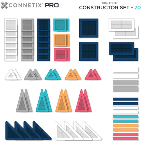Connetix Multicolour Pro Constructor Set 70 Pcs