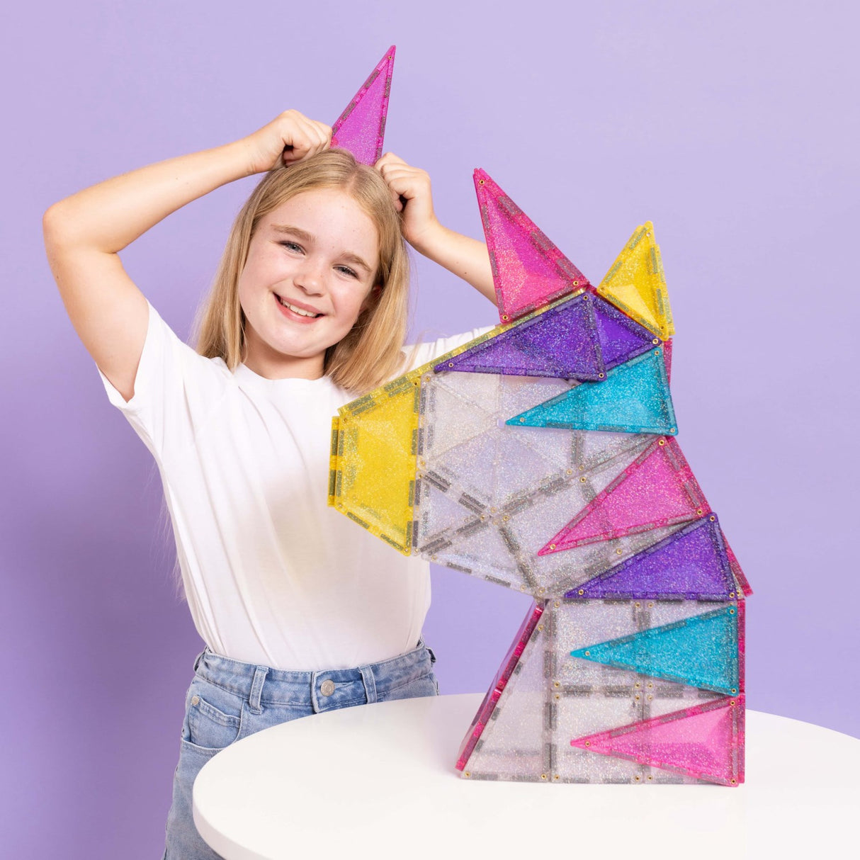 Connetix Multicolour Glitter Unicorn Pack 56 Pcs