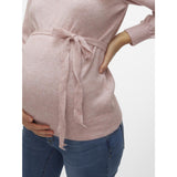 Mama;licious Misty Rose Melange Mlnewanne L/S Knit Top A.