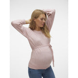 Mama;licious Misty Rose Melange Mlnewanne L/S Knit Top A.