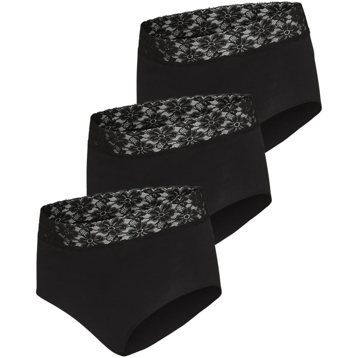 Mama;licious Black Mlheal Hw Lace Panties 3-P A.