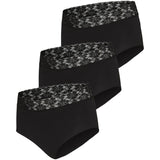 Mama;licious Black Mlheal Hw Lace Panties 3-P A.