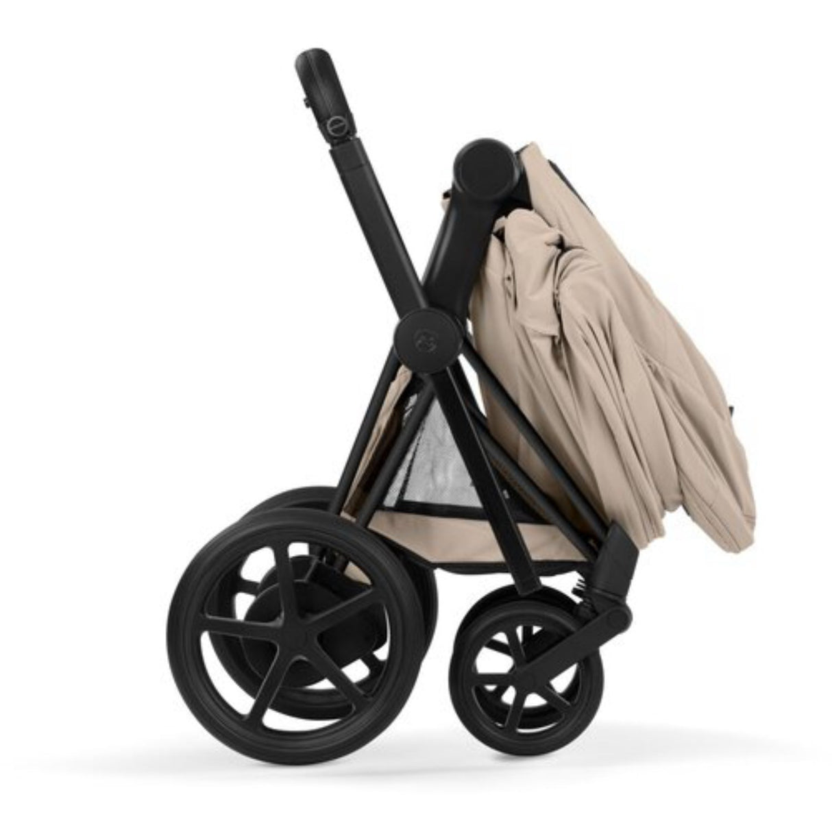 Cybex Cozy Beige/Beige Epriam Comfort Matt Black Inklusiv Foldbar Liggedel