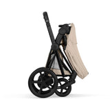 Cybex Cozy Beige/Beige Epriam Comfort Matt Black Inklusiv Foldbar Liggedel