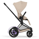 Cybex Cozy Beige/Beige Epriam Comfort Matt Black Inklusiv Foldbar Liggedel