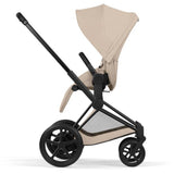 Cybex Cozy Beige/Beige Epriam Comfort Matt Black Inklusiv Foldbar Liggedel