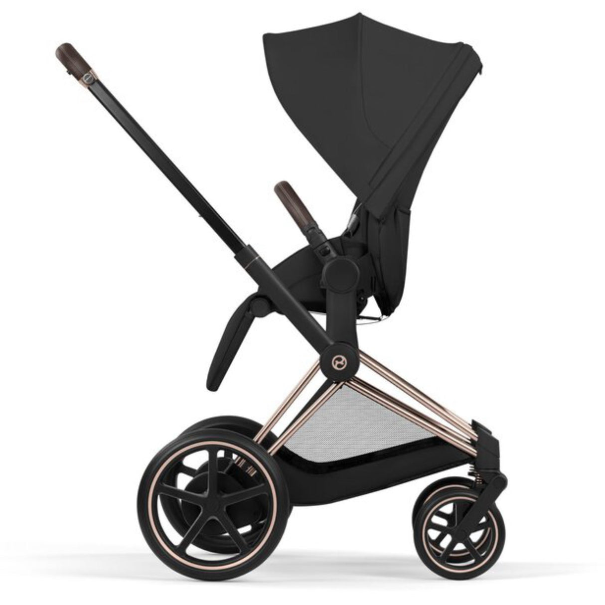 Cybex Sepia Black/Black Epriam Comfort Rosegold Inklusiv Foldbar Liggedel