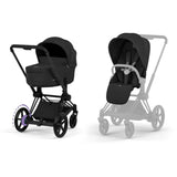 Cybex Sepia Black/Black Epriam Comfort Matt Black Inklusiv Foldbar Liggedel