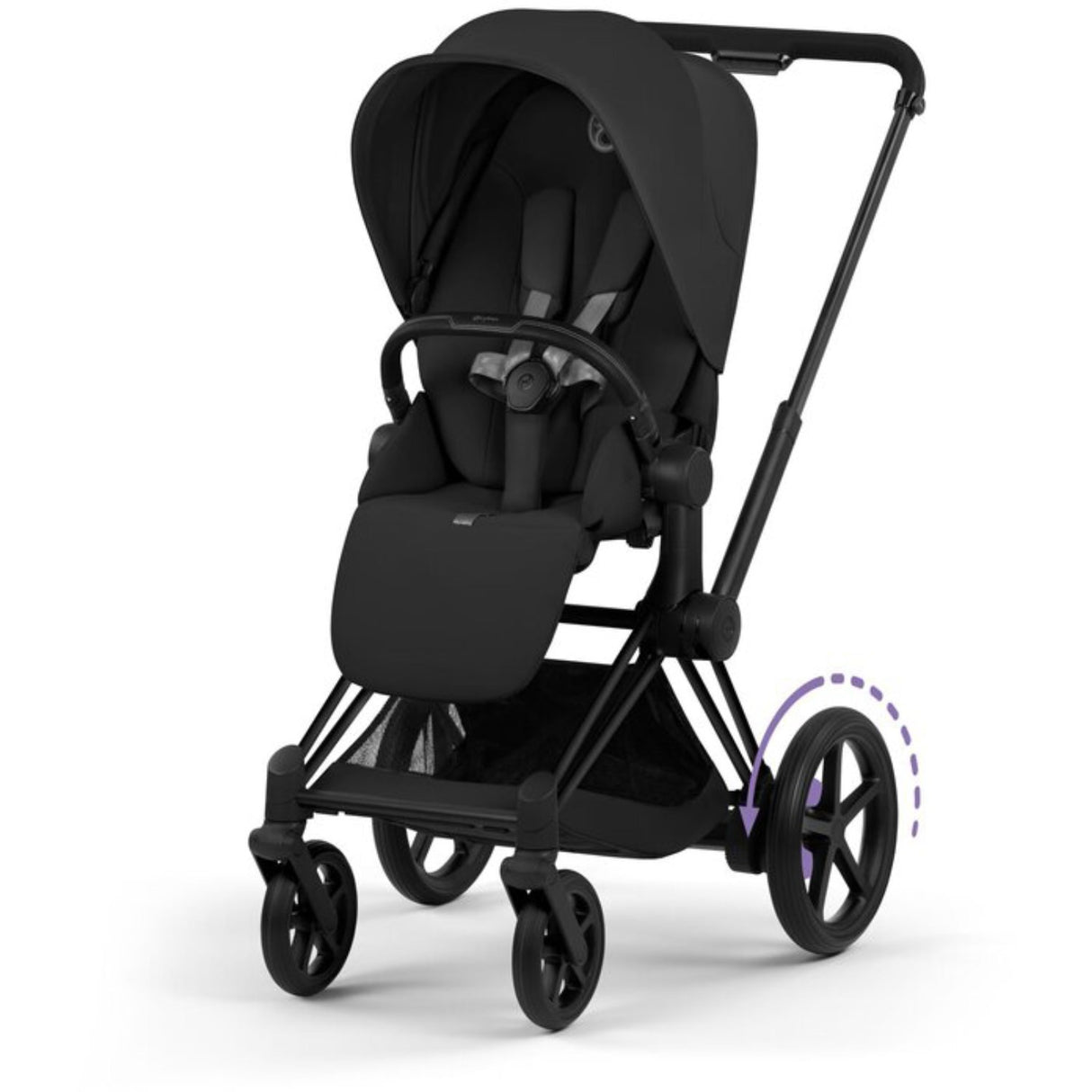 Cybex Sepia Black/Black Epriam Comfort Matt Black Inklusiv Foldbar Liggedel